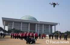 [포커스포토] 드론 이용한 선거홍보용 영상촬영