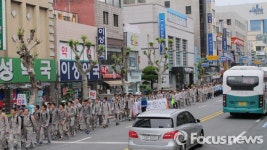진주 대아고 뜻깊은 개교 50주년 행사 충무공 탄신 기념 행군
