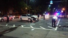 서울 노원 중평초 사거리서 차량 2대 추돌사고