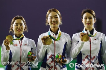 [포토] 올림픽 8연패 역사 쓴 여자양궁단체팀