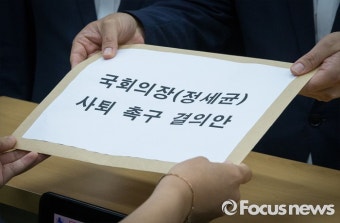 [포토] 정세균 의장 사퇴 촉구 결의안 제출