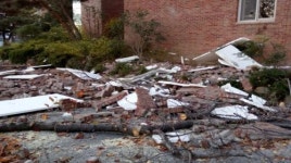 포항 지진에 한동대학교 건물 외벽 무너져