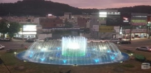 진주시, 봉곡광장 회전교차로 화단 수경시설 분수 설치