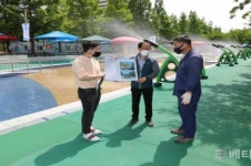 오규석 기장군수, 정관 윗골공원 야외 물놀이장 점검