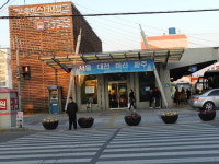 점자블록 위 대형화분 설치 위험