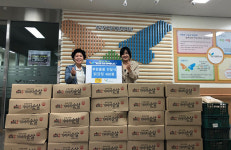 라온봉사단, 순살 닭고기 240kg 전달 받아