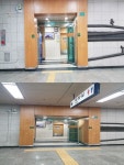 잘 못 설치된 화랑대역 화장실 입구 점자블록 개선