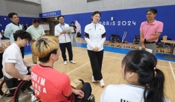 문체부 장미란 차관, 이천선수촌 방문 파리패럴림픽 선수단 격려