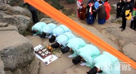 부산 금정산 고당봉 새 표석비 우뚝