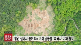 함안 절터서 높이 8㎝ 고려 금동불·의곡사 기와 출토