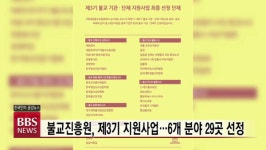 대한불교진흥원, 제3기 불교기관과 단체 지원사업...6개 분야 29곳 최종 선정