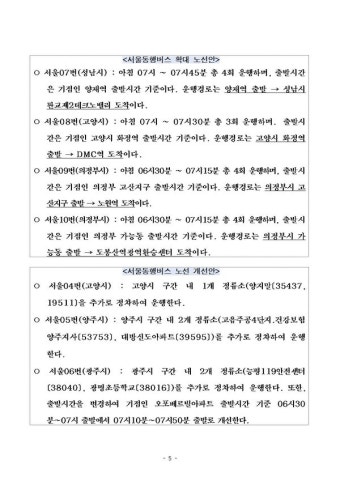 서울동행버스 노선 4개 추가...성남시 판교-고양시 화정-의정부 고산-가능