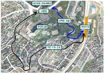 한강진역에서 남산, “곧장 걸어가요”