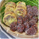초록, 노랑, 분홍빛 참좋은 삼색순대, 선지 거부감 없애