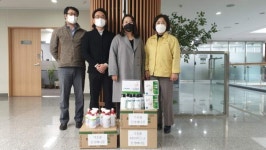 신성메디칼, 코로나19 예방 방역물품 전달