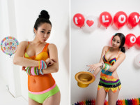 유니나, 청순한 ‘D컵녀’의 터질듯한 수영복 몸매 과시