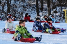 한화리조트 양평, 5천여평 눈썰매장 개장…성인용 유아·노약자용 갖춰