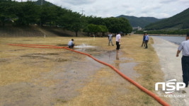  청도 운문면, 운문댐 하류보 둔치 살리기 작업 실시 