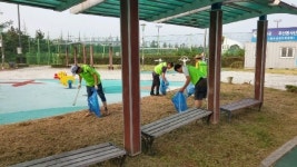  오성면 체육회, 숙성체육공원서 환경정화 펼쳐 