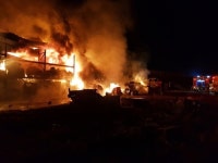 고양소방서, 고양 덕양우체국 화재·택배차량 4대·오토바이 39대 전소