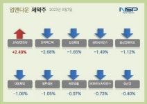 [업앤다운]제약주 하락…동아에스티·종근당↓