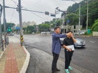 김병민 용인시의원, 마북로 일원 전선 지중화사업 도로 재포장 현장점검