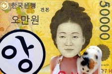 낸시랭, 신사임당 만원지폐 얼굴+비키니 합성 ‘포인트가...’
