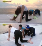 정글의 법칙 이태임 선상 요가, 유부남 김병만 말문막힌 도발적 포즈