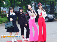 [포토엔HD] 그레이시 ‘복고풍 무대의상 입고 출근’(뮤직뱅크 출근길 패션)