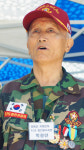 (나눔포토)지평리전투상기행사, 애국가 부르는 박광만 양평군 지평분회 6 25 참전용사회장