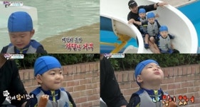 슈퍼맨이 돌아왔다 삼둥이, 수영장서 셀프칭찬?… 만세 많이 컸어