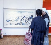 [포토] 산 · 빛 바람회 수목산수화 감상중인 관람객