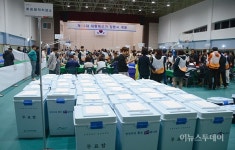 [포토] 강릉 강남체육관 대선 개표 시작