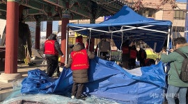 [포토] 춘천환경사업소 노조 천막 철거