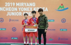 화순중 김명인-박성주, 국제배드민턴대회 남자 복식 우승