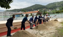 수동중학교 다목적 체육관 건립 첫 삽