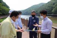 오규석 기장군수, 좌광천 상류 병산저수지 일원  산책로 조성 현장방문