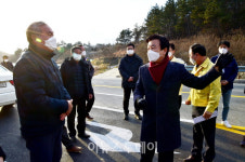 조규일 진주시장, 정촌면 죽봉마을 주변 도로개선사업 현장 방문