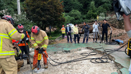 김명기 횡성군수, 둔내면 산사태 피해 현장점검