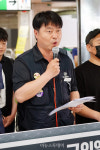 [포토] 발언하는 명순필 서울교통공사노조 위원장