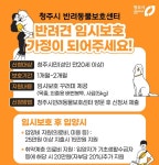청주시, 반려동물 임시보호 가정 모집 실시