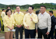김영록 전남지사, 보성 미력 깨씨무늬병 확산 피해 현장 점검