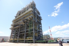 대림산업, 아파트 16층 높이 플랜트 모듈 설치 완료