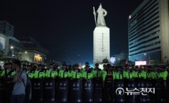 [포토] 프란치스코 교황 시복식 D-1… 광화문광장 철통보안