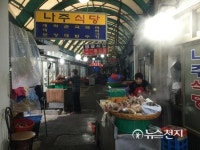 광주 대인시장 한파 속 한산