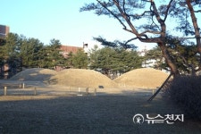 봄볕 내리쬐는 서울 방이동 고분군