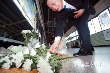 9-4번 승강장… 다시 핀 국화들