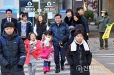윤장현 광주시장, 한울초교 스쿨존 교통안전 지도