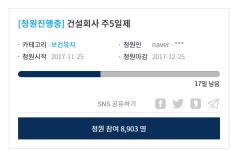 남편과 주말 보내고 싶어요… 건설회사 주5일제 보장 국민청원 접수