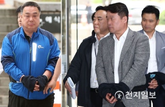 영장심사 법정 향하는 삼성전자서비스 '노조와해' 상무·센터장